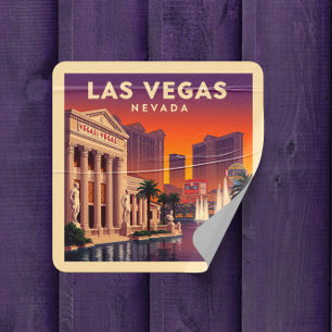 Pegatina Cuadrada Vintage Las Vegas Nevada