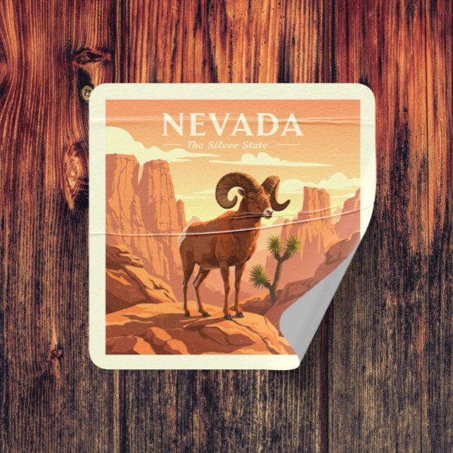 Pegatina Cuadrada Vintage Nevada (Subido por el creador)