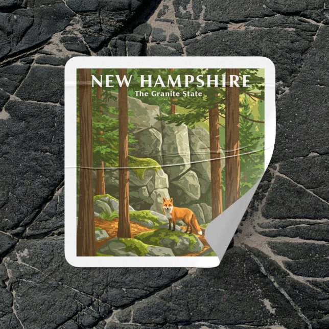 Pegatina Cuadrada Vintage New Hampshire (Subido por el creador)