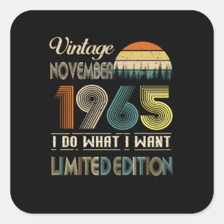 Pegatina Cuadrada Vintage Noviembre 1965 What I Want Limited Edition