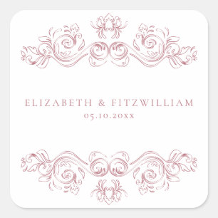 Pegatina Cuadrada Vintage Ornate Frame Elegant Script