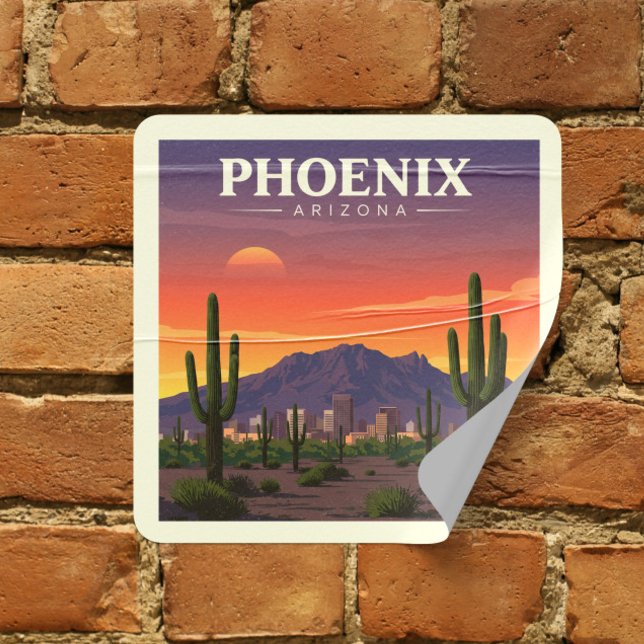 Pegatina Cuadrada Vintage Phoenix Arizona (Subido por el creador)