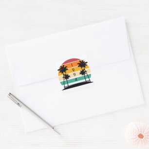 Pegatina Cuadrada Vintage retro Stripe Sunset de 1994