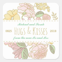 Vintage Rústica Floral Primavera Boda Favor Pegati