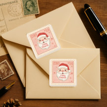 Vintage Santa Stamp Christmas