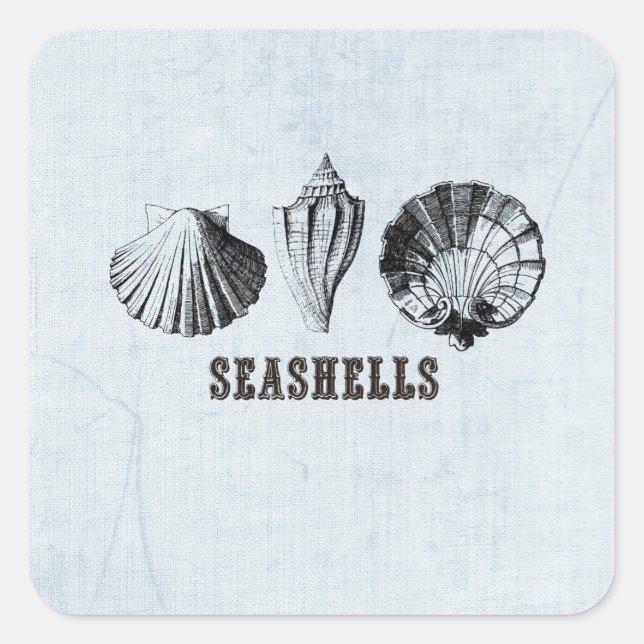 Pegatina Cuadrada Vintage Seasheles (Anverso)