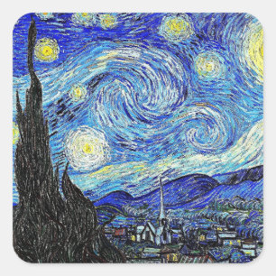 Pegatina Cuadrada Vintage Sky Night Starry Night Wham-O Frisbee