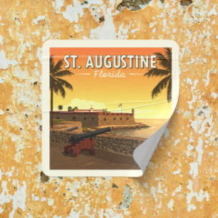 Pegatina Cuadrada Vintage St. Augustine Florida