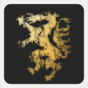 Pegatina Cuadrada Vintage Steiermark Österreich Panther Gold