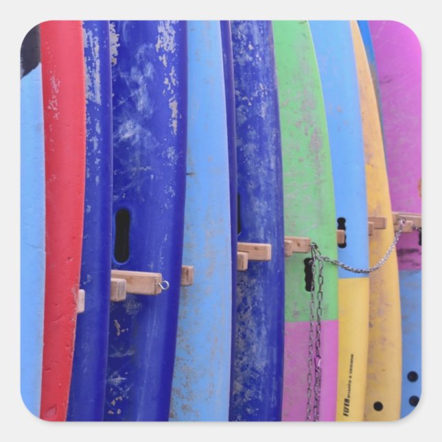 Pegatina Cuadrada Vintage Surfboards (Anverso)