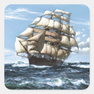 Pegatina Cuadrada Vintage Vailing
