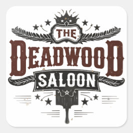 Pegatina Cuadrada Vintage Western Saloon