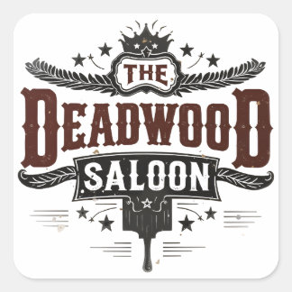 Pegatina Cuadrada Vintage Western Saloon