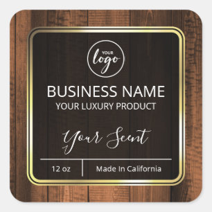 Pegatina Cuadrada Vintage Wood Candle Labs