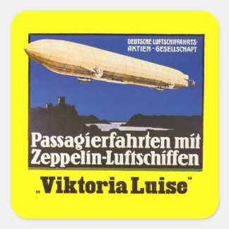 Pegatina Cuadrada Vintage Zeppelin Viktoria Luise
