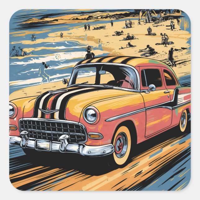 Pegatina Cuadrada VintageVibes (Anverso)