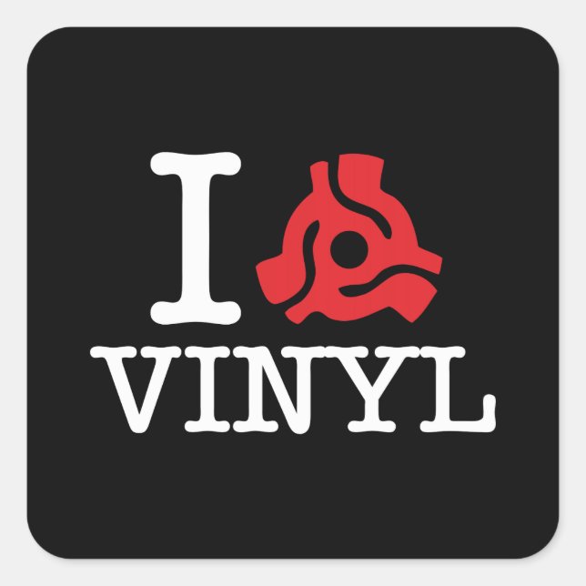 Pegatina Cuadrada Vinyl adaptador I 45 (Anverso)