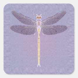 Pegatina Cuadrada Violet Dragonfly