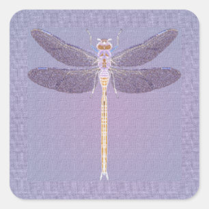 Pegatina Cuadrada Violet Dragonfly