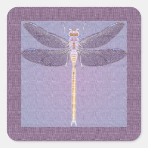 Pegatina Cuadrada Violet Dragonfly