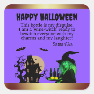 Pegatina Cuadrada VIOLET Witch's Brew: Spooktacular halloween