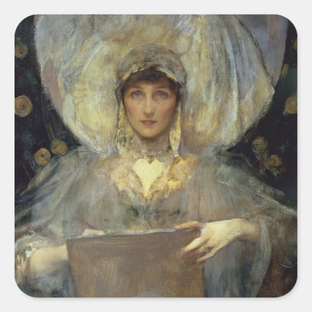 Pegatina Cuadrada Violeta, duquesa de Rutland (Anverso)