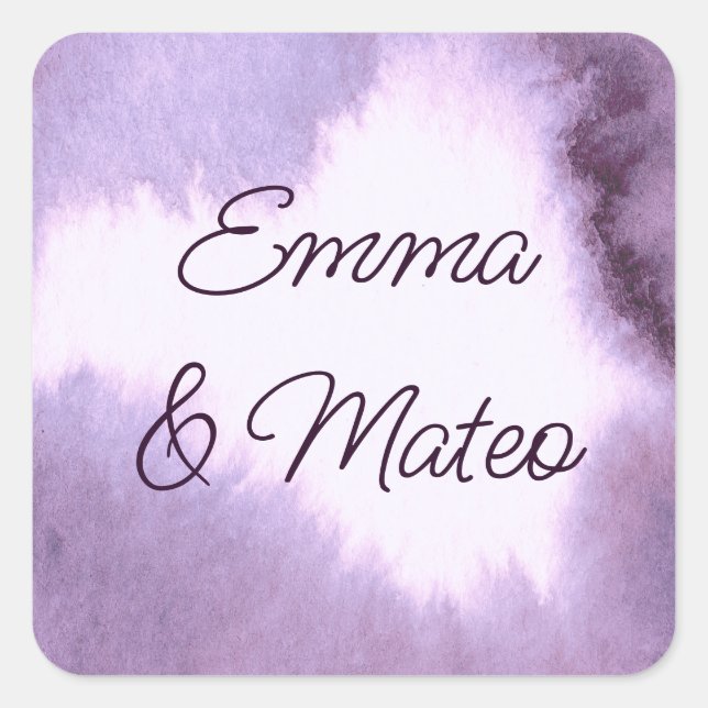 Pegatina Cuadrada Violeta púrpura (Anverso)