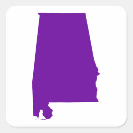 Pegatina Cuadrada Violeta Púrpura Alabama