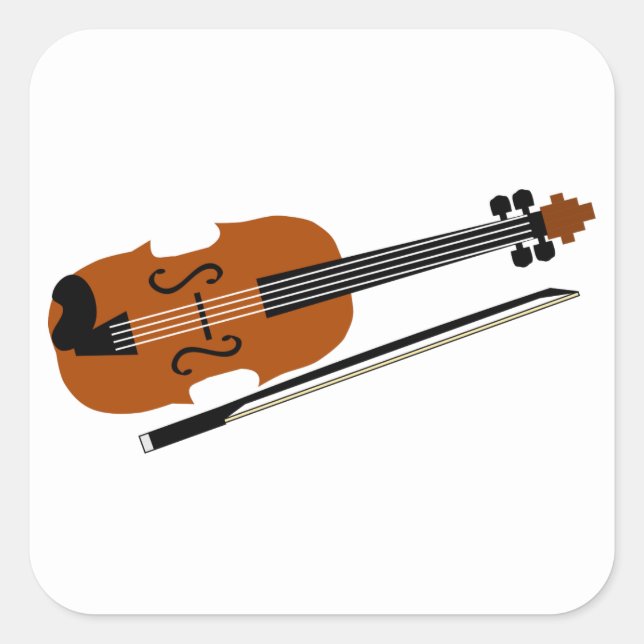 Pegatina Cuadrada Violin (Anverso)