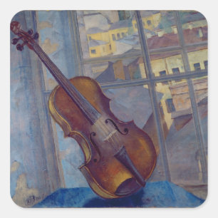 Pegatina Cuadrada Violín, 1918