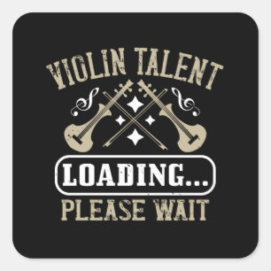 Pegatina Cuadrada Violin - Carga de Talento de Violín