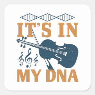 Pegatina Cuadrada Violín: está en mi ADN