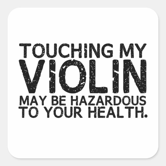 Pegatina Cuadrada Violin Hazard (Anverso)