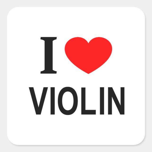 PEGATINA CUADRADA ❤️ VIOLÍN ME ENCANTA LA VIOLÍN CORAZÓN VIOLÍN (Anverso)