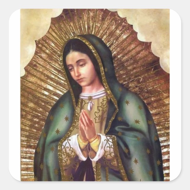 Pegatina Cuadrada Virgen de Guadalupe (Anverso)