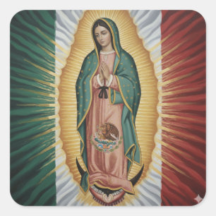 Pegatina Cuadrada Virgen de Guadalupe - México