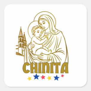 Pegatina Cuadrada Virgen de la Chinita - Maracaibo Icónico, Venezuel