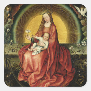Pegatina Cuadrada Virgen e Niño 2