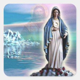 Pegatina Cuadrada Virgen María bendecido - madre de dios