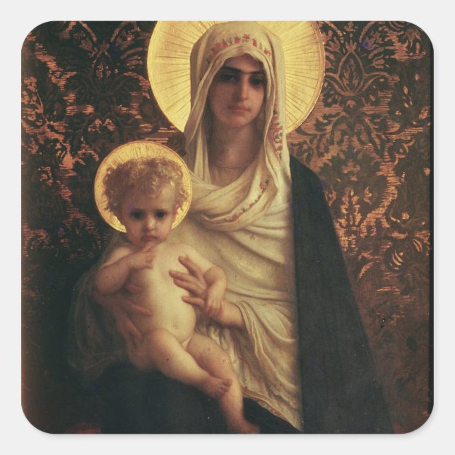 Pegatina Cuadrada Virgen y niño, 1872 (Anverso)