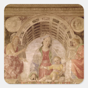 Pegatina Cuadrada Virgen y niño 2