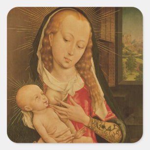 Pegatina Cuadrada Virgen y niño 2