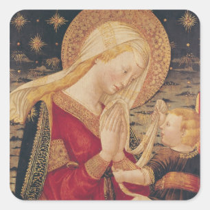 Pegatina Cuadrada Virgen y niño 2