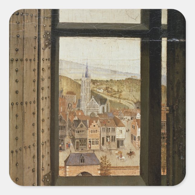 Pegatina Cuadrada Virgen y niño antes de una pantalla, c.1440 2 (Anverso)