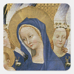 Pegatina Cuadrada Virgen y niño, c.1395-99