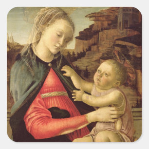 Pegatina Cuadrada Virgen y niño c.1465-70