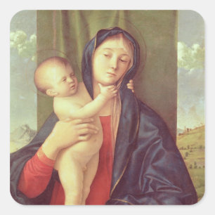 Pegatina Cuadrada Virgen y niño, c.1487