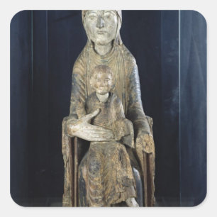 Pegatina Cuadrada Virgen y niño en Majesté, de Forez