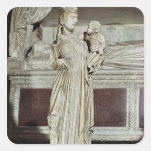 Pegatina Cuadrada Vírgenes y niños