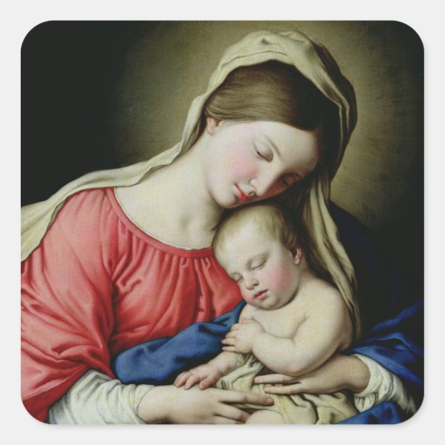 Pegatina Cuadrada Vírgenes y niños (Anverso)